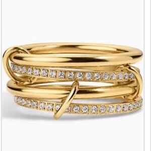 4 RING INTERLOCKING RING GOLD AND CZ